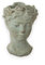 Busto externo de aspecto antiguo de aprox. Macetero de 27 x 18 cm, color gris mate, para plantas y flores, decoración antigua, cerámica robusta, decoración vintage