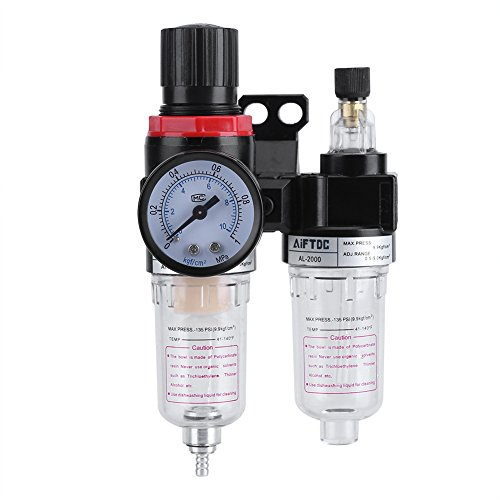 Zerodis 1/4 Filtro regolatore di Pressione separatore Olio Trappola di umidità compressore di Pressione dell'Acqua ingrassatore regolatore del Filtro dell'Aria