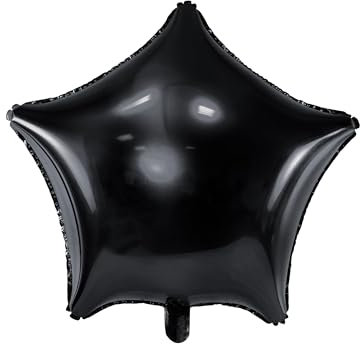 Folienballon Stern 40cm - Ballon für Helium oder Luft - Luftballon für Babyparty Geburtstag Hochzeit - Folienluftballon als Geburtstagsdeko Partydeko Hochzeitsdeko - Schwarz