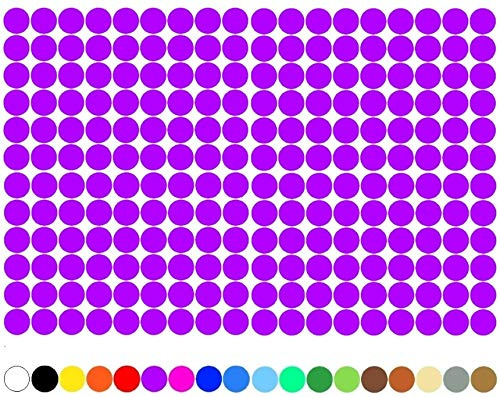100 Stück Klebepunkte Punkte Kreise Aufkleber Punkt Inventur Folie Markierung K018 (403 Hellviolett, 15mm)