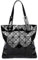 whatUneed Womens Top-Griff Taschen, geometrische leuchtende Schultertasche, faltbare PVC-Leder-Scherbe-Gitter-Einkaufstasche-Einkaufstasche