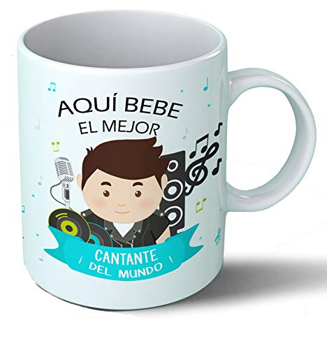 Planetacase - Taza Cantante - Regalo Original Cantantes - Cerámica 330 mL - Taza Desayuno Apta para Microondas y Lavavajillas - Resistente a Lavados