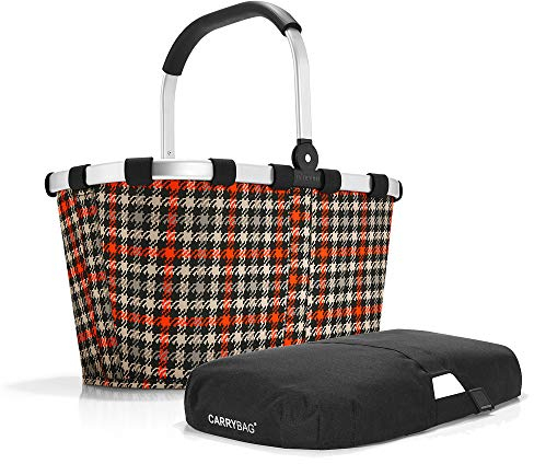 reisenthel Angebot Einkaufskorb carrybag Plus passendes Cover Sichtschutz Abdeckung (Glencheck red)