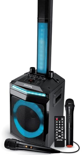 Enceinte Active Pickering Solo-Array-400W/ H90 cm - Effect Light-AUX/USB/BT/TWS + 1 Micro+1 Micro sans Fils Boomer 20 cm /