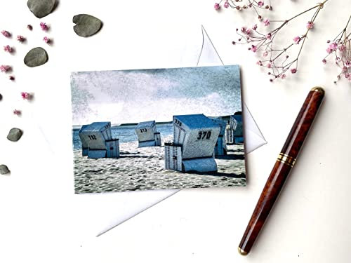 Strandkorb auf Sylt Foto Grußkarte - Klappkarte mit Umschlag