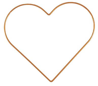 Vaessen Creative 11024-002 Metallring Ø 25 cm x 3 mm Herz Gold Drahtkreis und Deko Kranz aus Metall für TrockenblumenKranz, Makramee, Traumfänger, Mobile Basteln und Wanddeko, 21,5 x 21,5 x 0,5 cm