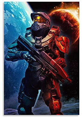 LIULANG Halo Master Chief Poster dekorative Malerei Leinwand Wandkunst Wohnzimmer Poster Schlafzimmer Malerei 12x18inch(30x45cm)