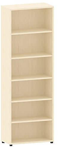 goodsforbusiness GmbH Aktenregal 6 Fächer Holzregal versch. Farben | Büroregal 6 Ordnerhöhen H218xB80xT40cm | Standregal Ordnerregal Bücherregal Büromöbel Home-Office Regal | montiert (Ahorn)