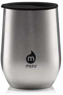 Mizu Wine Tumbler Grau - Vakuumisolierter schicker Weinbecher, 330ml, Größe 330 ml - Farbe Stainless