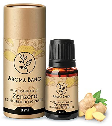 Olio Essenziale Di Zenzero 8ml Al Puro E Naturali Ideale Per Preparazione Drink Cosigliamo Agli Amanti Di Cocktail E Barista- Aromaterapia-Diffusori. (Olio di Zenzero 8ml)