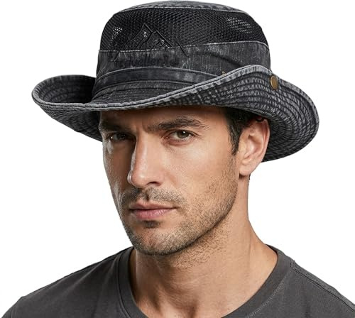 KeepSa Cotton Sun Hat UV Protection Hat Safari Foldable Breathable 56-59