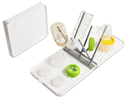 Paafjell Escurridor de biberones Plegable biberones Cuando se viaja, Libre de BPA, portátil, cercano para Llevar, Abierto para Usar. fácil de Limpiar (Blanco)