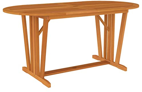 vidaXL Table de Jardin Table avec Trou de Parasol Terrasse Table de Salle à Manger Meuble de Patio Extérieur 160x85x75 cm Bois d'Eucalyptus Solide