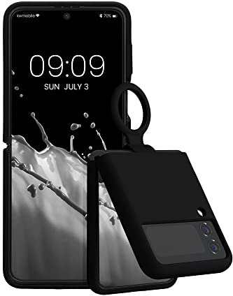kwmobile Flip Soft Case kompatibel mit Samsung Galaxy Z Flip4 - Silikon Hülle für Foldable Handy - Handyhülle in Schwarz