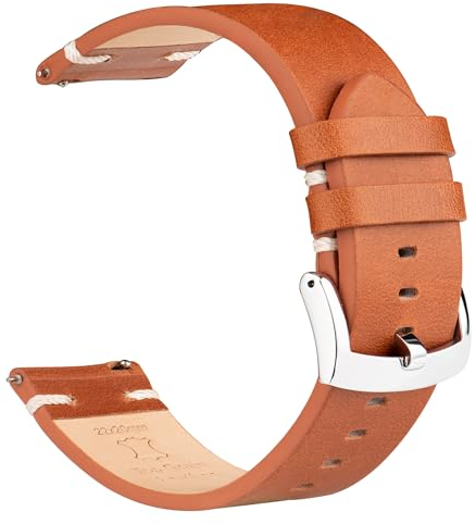 OTTOODY Hochwertige Leder Uhrenarmbänder 18mm 20mm 21mm 22mm Mit Schnellverschluss, Vintage Armband für Herren und Damen, Eleganter Ersatz für Uhr und Smartwatch