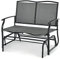 RELAX4LIFE 2 Seater Glider Bench, Outdoor Rocking Chair Garden Rocker Loveseat, Double Swing Benches Steel Frame Leisure Armchair for Beach Backyard Poolside (Grey, 104 x 72 x 92cm)