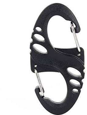 S Biner SlideLock Dual Locking Karabiner Kletterhaken S Typ Karabiner Dual Buckle Schlüsselanhänger Mini Schwarz