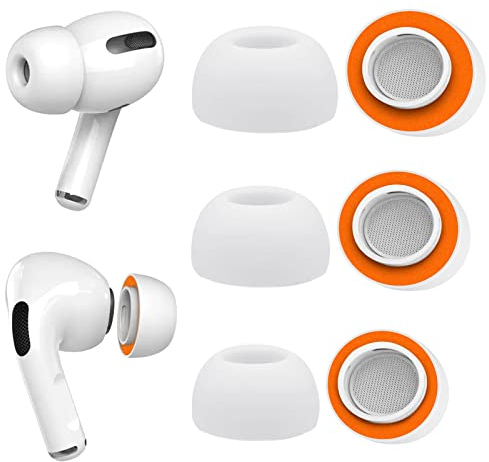 Ersatz-Ohrstöpsel für Airpods Pro, Upgraded Ohrstöpsel mit Loch zur Geräuschreduzierung, 3 Paar weiche Memory Foma Silikon-Ohrstöpsel für AirPods Pro geeignet für das Aufladen (S/M/L, Weiß)