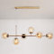 KSHSAA Lámpara colgante de cristal de 6 luces Lámpara colgante de bola moderna Lámpara de techo interior Sala de estar Comedor Restaurante Luz de suspensión de altura ajustable Decoración interior