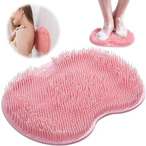 KIKVTER Rutschfestes Silikon Massagepad, Rückenschrubber, Rückenschrubber für Dusche, Fußmatte Dusche mit Rutschfesten Saugnäpfen, Entspannendes, Reinigt, Peeling, Massiert Ihre Rücken