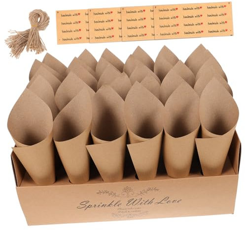 SHOWERORO Set Di 6 Coni Portaconfetti Per Matrimoni Coni Di Carta Per Caramelle Artigianali Per Feste Per Alimenti