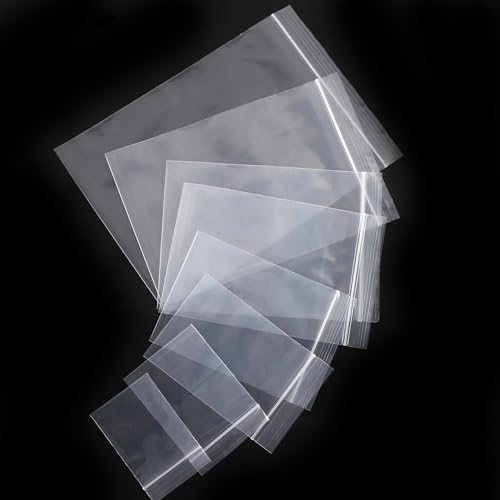 Newlng 400pcs Small Plastic Sealable Bags, 5cmX7cm, Transparent, Resealable, Waterproof, Dustproof, Ideal for Jewellery, Food, Toys, Other Small Items