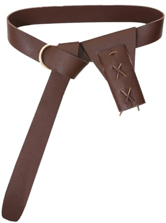 Tiardey 2er-Pack mittelalterlicher Gürtel und Schwert, Schwertholster für Halloween, Ritter, Wikinger, Krieger, Cosplay, Kostüm, Braun