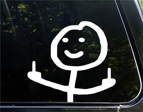 myrockshirt Strichmännchen Fuck You Level Mittelfinger FCK Off 15cm Aufkleber Sticker Autoaufkleber Wandtattoo Profi Qualität UV beständig