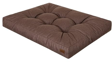 DOGGY Hundebett, Rechteckig Hundematratze, Hundecouch, größe Hunde, Kissen, Korb, Haustier, Hundebox, Schlafplatz, Hundemöbel, [XXL] - 130 x 100 cm, Braun