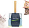 Katzenstreuschaufel mit Behälter, Katzenklo Schaufel Metall mit Halterung, Katzenstreu Schaufel mit Holzgriff, Lochabstand 7mm, Länge 28cm, Litter Box Scoop, Cat Litter Scoop
