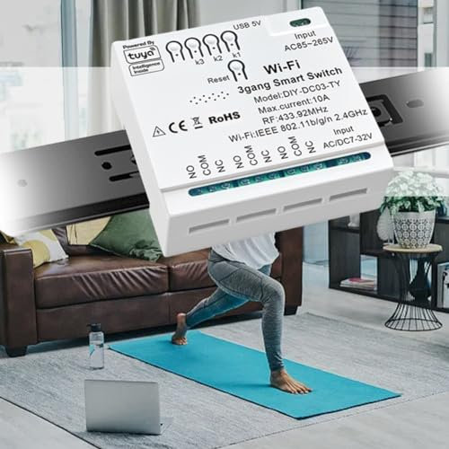 HEIBTENY Zuverlässiges WLAN-Smart-Home-Schutzschalter-Controller-Modul, unterstützt Sprachsteuerung, APP-Fernbedienung, Familienfreigabe-Funktion