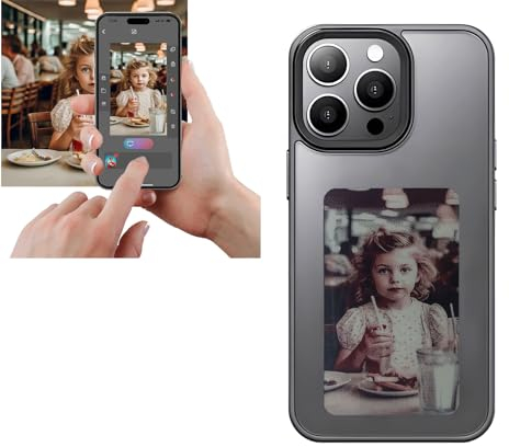 YATUO DIY E-Ink Handyhülle für iPhone 15, intelligente Foto-Rückprojektion, individuelle Handyhülle, zeigt Fotos sofort auf dem Tintenbildschirm, Personalisieren Sie Ihre Handyhülle