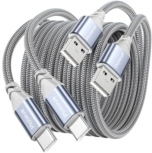 USB C Kabel 2m [2 Stück] 3.1A ladekabel USB C Nylon Schnellladung und Synchronisierungskabel USB C für Samsung S10/S9/S8te 10te 9, Huawei P30/P20/Mate 20, Sony Xperia iPhone 15 Pro Max （grau）
