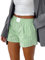 YILEEGOO Short de pyjama à rayures et à carreaux pour femme - Taille élastique - Pantalon de détente - Short de plage - Jambe large - Boxer Boyshort, Vert, M
