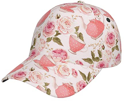 Zhengjia Casquette de baseball réglable et respirante avec papillon violet, Théière rose., taille unique