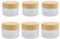 WJUAN 6 Pièces Contenant Cosmetique Vide, Givré Pot Creme Vide, avec Couvercle en Grain de Bois, Petit Pot Filetage Antidérapant au Fond du Flacon, Adaptés au Stockage de Crèmes et Iotions