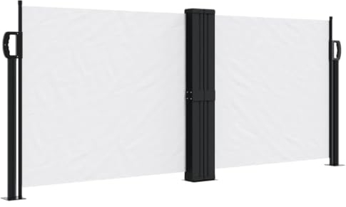 vidaXL Seitenmarkise, Sichtschutz Ausziehbar, Windschutz Sonnenschutz für Garten Balkon Terrasse, Seitenrollo Seitenwandmarkise, Weiß 100x600cm