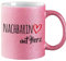 Huuraa Glitzer Kaffeebecher Nachbarin mit Herz Geschenk 330ml Pink Nachbarin Mitbringsel