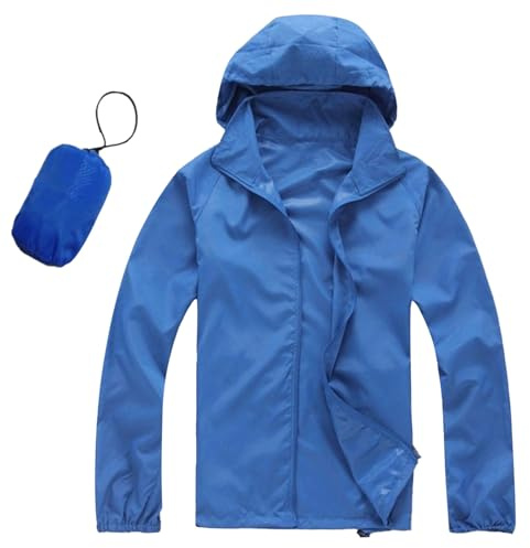 Regenjacke Herren Wasserdicht Ultraleichte Atmungsaktiv Regenmantel Sportjacke Einfarbig Leichte Faltbar Windbreaker Winterjacke Mit Aufbewahrungstasche Für Wandern Outdoor Venture