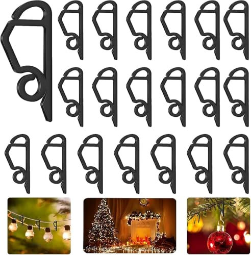 Kjzeex 120Pcs Gutter Hooks, Fairy Light Clips, Outdoor Light Hooks Clips for Christmas Decoration Outside String Lights, Fairy Light