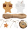 ORUZA Stern Geschenkanhänger Kraftpapier, 100 Stück Kraftpapier Anhänger mit Jute Schnur, Handmade Label für Hochzeit Geburtstag Ostern Weihnachten Geschenke