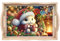 DIY Diamond Art Painting Plateau de Noël, Diamond Art Plateau de service en bois de Noël avec poignées, peinture diamant Crystal Art Plateau en bois Plateau de cuisine-03 Lapin