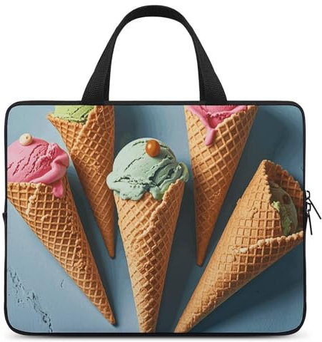 Laptop-Umhängetasche, Kuriertasche, Eistüte, Laptop-Tasche, Tragetasche für Männer und Frauen, Eistüten, 38,1 cm (15 Zoll)