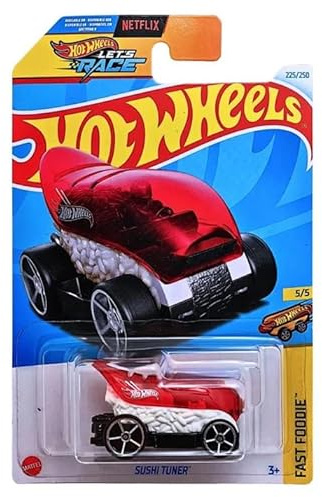 Hot Wheels Sushi Tuner (Red/White) Fast Foodie 5/5 Die-Cast Car Model