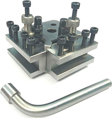 Buyohlic T37 Quick Change Tool Post Holder for Lathe Machine Tool (Block with 2 Standard Holder)