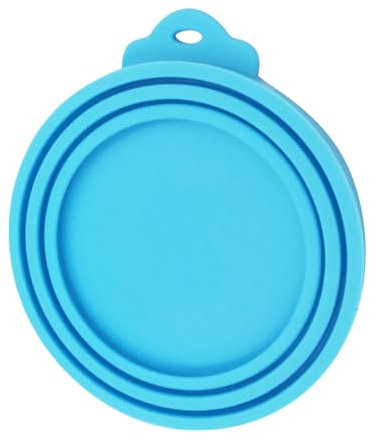 CUTeFiorino Silicone Food Storage Cover, Pet Canister, Cat Food, Dog Food, Universal, Three-in-One Safe, Sealed Food Storage Cover, Disposable Bowls (Blue, A)