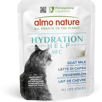 almo nature HFC Hydration Help, Alimento Umido per Gatti - Latte di Capra - Human-Grade, Gluten-Free, Grain-Free, Monoproteico, 50g, Confezione da 24, 1.2 kg