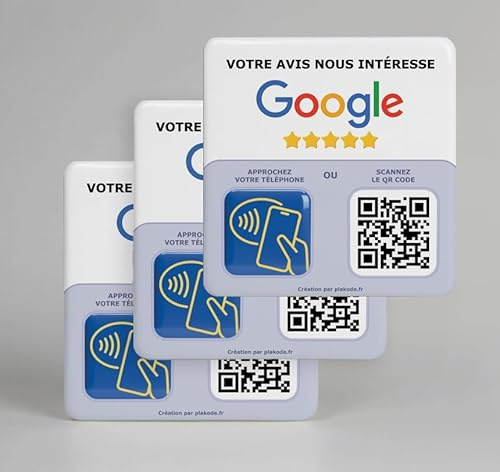 Placa NFC y código QR 12x12cm - Aumente su presencia en línea (Google3)