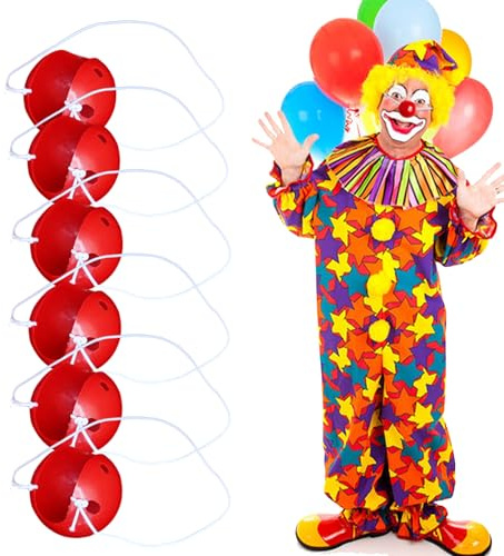 QIUMING Nez Rouge Clown Nez Rouge Nez de Clown Matériel Plastique Nez Rouge de Clown avec Cordon élastique pour Carnaval, fête d'anniversaire, fête d'halloween diverses fêtes