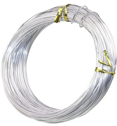 Qaixwuyi Alambre plateado para manualidades, 1 mm x 40 m, alambre para manualidades, alambre de modelado, alambre de aluminio para fabricación de joyas, manualidades, esculturas